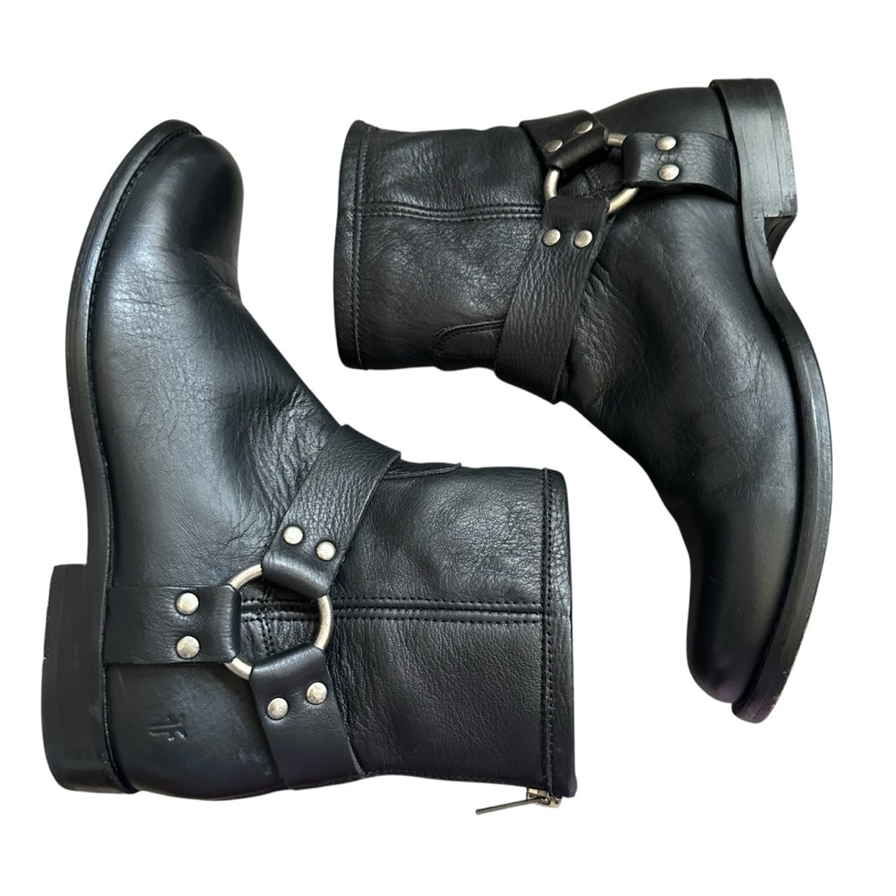Frye Veronica Flex Harness Black Leather Moto Boots Size 6.5 - Picture 3 of 10